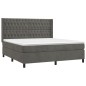 vidaXL Boxspringbett mit Matratze & LED Dunkelgrau 160x200 cm Samt vidaXL Boxspringbett mit Matratze & LED Dunkelgrau 160x200 cm Samt