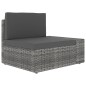 vidaXL Modulares 2-Sitzer-Sofa Poly Rattan Grau vidaXL Modulares 2-Sitzer-Sofa Poly Rattan Grau