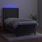 vidaXL Boxspringbett mit Matratze & LED Dunkelgrau 90x190 cm Samt vidaXL Boxspringbett mit Matratze & LED Dunkelgrau 90x190 cm Samt