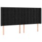 vidaXL Boxspringbett mit Matratze & LED Schwarz 200x200 cm Samt vidaXL Boxspringbett mit Matratze & LED Schwarz 200x200 cm Samt