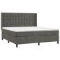 vidaXL Boxspringbett mit Matratze & LED Dunkelgrau 160x200 cm Samt vidaXL Boxspringbett mit Matratze & LED Dunkelgrau 160x200 cm Samt