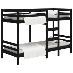 vidaXL Etagenbett Schwarz 90x200 cm Massivholz Kiefer
