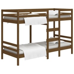 vidaXL Etagenbett Honigbraun 90x190 cm Massivholz Kiefer