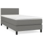 vidaXL Boxspringbett mit Matratze Dunkelgrau 90x190 cm Stoff vidaXL Boxspringbett mit Matratze Dunkelgrau 90x190 cm Stoff