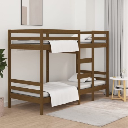 vidaXL Etagenbett Honigbraun 80x200 cm Massivholz Kiefer