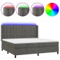 vidaXL Boxspringbett mit Matratze & LED Dunkelgrau 200x200 cm Samt vidaXL Boxspringbett mit Matratze & LED Dunkelgrau 200x200 cm Samt