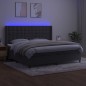 vidaXL Boxspringbett mit Matratze & LED Dunkelgrau 200x200 cm Samt vidaXL Boxspringbett mit Matratze & LED Dunkelgrau 200x200 cm Samt