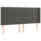 vidaXL Boxspringbett mit Matratze & LED Dunkelgrau 200x200 cm Samt vidaXL Boxspringbett mit Matratze & LED Dunkelgrau 200x200 cm Samt