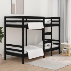 vidaXL Etagenbett Schwarz 90x190 cm Massivholz Kiefer