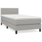 vidaXL Boxspringbett mit Matratze Hellgrau 80x200 cm Stoff vidaXL Boxspringbett mit Matratze Hellgrau 80x200 cm Stoff