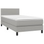 vidaXL Boxspringbett mit Matratze Hellgrau 80x200 cm Stoff vidaXL Boxspringbett mit Matratze Hellgrau 80x200 cm Stoff
