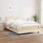 vidaXL Boxspringbett mit Matratze Creme 120x200 cm Stoff vidaXL Boxspringbett mit Matratze Creme 120x200 cm Stoff