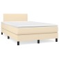 vidaXL Boxspringbett mit Matratze Creme 120x200 cm Stoff vidaXL Boxspringbett mit Matratze Creme 120x200 cm Stoff