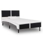Bettgestell Schwarz und Weiß Kunstleder 90 x 200 cm Bettgestell Schwarz und Weiß Kunstleder 90 x 200 cm