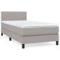 vidaXL Boxspringbett mit Matratze Hellgrau 90x200 cm Stoff vidaXL Boxspringbett mit Matratze Hellgrau 90x200 cm Stoff