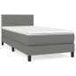 vidaXL Boxspringbett mit Matratze Dunkelgrau 90x200 cm Stoff vidaXL Boxspringbett mit Matratze Dunkelgrau 90x200 cm Stoff