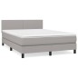 vidaXL Boxspringbett mit Matratze Hellgrau 140x190 cm Stoff vidaXL Boxspringbett mit Matratze Hellgrau 140x190 cm Stoff