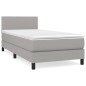 vidaXL Boxspringbett mit Matratze Hellgrau 100x200 cm Stoff vidaXL Boxspringbett mit Matratze Hellgrau 100x200 cm Stoff
