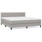 vidaXL Boxspringbett mit Matratze Hellgrau 160x200 cm Stoff vidaXL Boxspringbett mit Matratze Hellgrau 160x200 cm Stoff