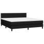 vidaXL Boxspringbett mit Matratze Schwarz 180x200 cm Stoff vidaXL Boxspringbett mit Matratze Schwarz 180x200 cm Stoff