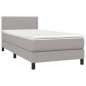 vidaXL Boxspringbett mit Matratze Hellgrau 100x200 cm Stoff vidaXL Boxspringbett mit Matratze Hellgrau 100x200 cm Stoff