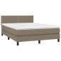 vidaXL Boxspringbett mit Matratze Taupe 140x190 cm Stoff vidaXL Boxspringbett mit Matratze Taupe 140x190 cm Stoff
