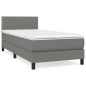 vidaXL Boxspringbett mit Matratze Dunkelgrau 100x200 cm Stoff vidaXL Boxspringbett mit Matratze Dunkelgrau 100x200 cm Stoff