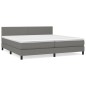 vidaXL Boxspringbett mit Matratze Dunkelgrau 200x200 cm Stoff vidaXL Boxspringbett mit Matratze Dunkelgrau 200x200 cm Stoff