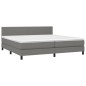 vidaXL Boxspringbett mit Matratze Dunkelgrau 200x200 cm Stoff vidaXL Boxspringbett mit Matratze Dunkelgrau 200x200 cm Stoff