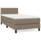 vidaXL Boxspringbett mit Matratze Taupe 90x190 cm Stoff vidaXL Boxspringbett mit Matratze Taupe 90x190 cm Stoff