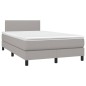 vidaXL Boxspringbett mit Matratze Hellgrau 120x200 cm Stoff vidaXL Boxspringbett mit Matratze Hellgrau 120x200 cm Stoff