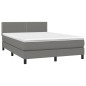 vidaXL Boxspringbett mit Matratze Dunkelgrau 140x190 cm Stoff vidaXL Boxspringbett mit Matratze Dunkelgrau 140x190 cm Stoff