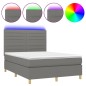vidaXL Boxspringbett mit Matratze & LED Dunkelgrau 140x190 cm Stoff vidaXL Boxspringbett mit Matratze & LED Dunkelgrau 140x190 cm Stoff