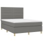 vidaXL Boxspringbett mit Matratze & LED Dunkelgrau 140x190 cm Stoff vidaXL Boxspringbett mit Matratze & LED Dunkelgrau 140x190 cm Stoff