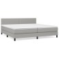 vidaXL Boxspringbett mit Matratze Hellgrau 200x200 cm Stoff vidaXL Boxspringbett mit Matratze Hellgrau 200x200 cm Stoff