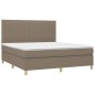 vidaXL Boxspringbett mit Matratze & LED Taupe 180x200 cm Stoff vidaXL Boxspringbett mit Matratze & LED Taupe 180x200 cm Stoff