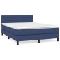 vidaXL Boxspringbett mit Matratze Blau 140x190 cm Stoff vidaXL Boxspringbett mit Matratze Blau 140x190 cm Stoff