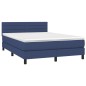 vidaXL Boxspringbett mit Matratze Blau 140x190 cm Stoff vidaXL Boxspringbett mit Matratze Blau 140x190 cm Stoff