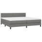 vidaXL Boxspringbett mit Matratze Dunkelgrau 200x200 cm Stoff vidaXL Boxspringbett mit Matratze Dunkelgrau 200x200 cm Stoff