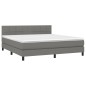 vidaXL Boxspringbett mit Matratze Dunkelgrau 180x200 cm Stoff vidaXL Boxspringbett mit Matratze Dunkelgrau 180x200 cm Stoff