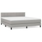 vidaXL Boxspringbett mit Matratze Hellgrau 180x200 cm Stoff vidaXL Boxspringbett mit Matratze Hellgrau 180x200 cm Stoff