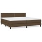 vidaXL Boxspringbett mit Matratze Dunkelbraun 200x200 cm Stoff vidaXL Boxspringbett mit Matratze Dunkelbraun 200x200 cm Stoff