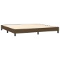 vidaXL Boxspringbett mit Matratze Dunkelbraun 200x200 cm Stoff vidaXL Boxspringbett mit Matratze Dunkelbraun 200x200 cm Stoff