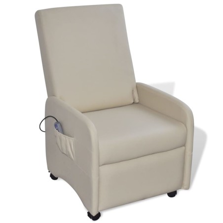 Massagesessel Creme Kunstleder