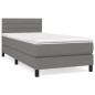 vidaXL Boxspringbett mit Matratze Dunkelgrau 90x190 cm Stoff vidaXL Boxspringbett mit Matratze Dunkelgrau 90x190 cm Stoff