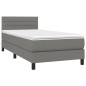 vidaXL Boxspringbett mit Matratze Dunkelgrau 90x190 cm Stoff vidaXL Boxspringbett mit Matratze Dunkelgrau 90x190 cm Stoff