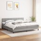 vidaXL Boxspringbett mit Matratze Hellgrau 200x200 cm Stoff vidaXL Boxspringbett mit Matratze Hellgrau 200x200 cm Stoff