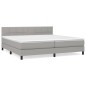 vidaXL Boxspringbett mit Matratze Hellgrau 200x200 cm Stoff vidaXL Boxspringbett mit Matratze Hellgrau 200x200 cm Stoff