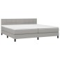 vidaXL Boxspringbett mit Matratze Hellgrau 200x200 cm Stoff vidaXL Boxspringbett mit Matratze Hellgrau 200x200 cm Stoff