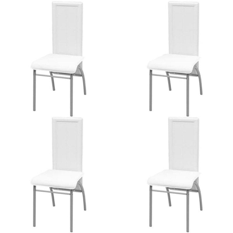 vidaXL Esszimmerstühle 4 Stk. Weiß Kunstleder vidaXL Esszimmerstühle 4 Stk. Weiß Kunstleder
